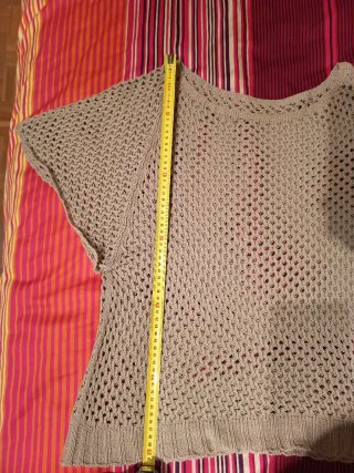 Jersey crochet beige talla única