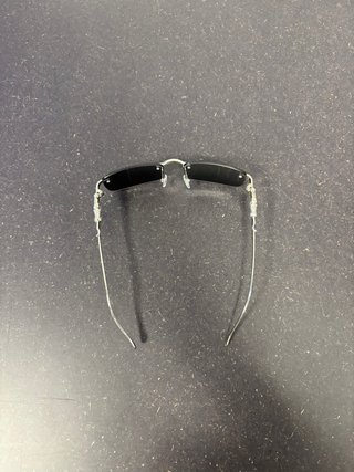 Óculos Prateados Rimless Lente Preta