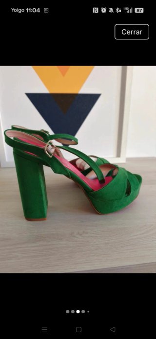 Sandalias verdes de plataforma Zara Talla S