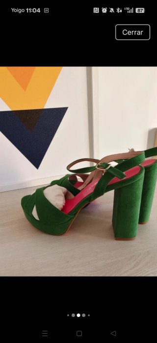 Sandalias verdes de plataforma Zara Talla S