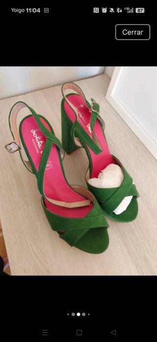Sandalias verdes de plataforma Zara Talla S
