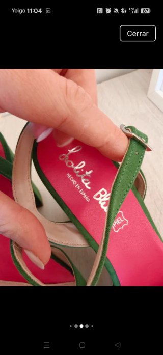 Sandalias verdes de plataforma Zara Talla S
