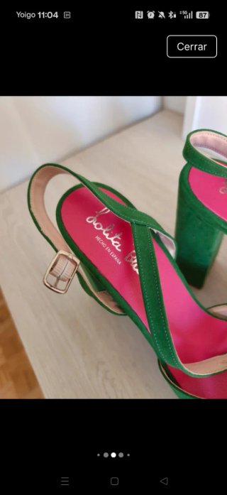 Sandalias verdes de plataforma Zara Talla S
