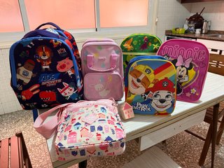 Lote 6 Mochilas Infantiles y bolso bandolera
