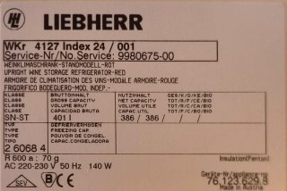 Nevera Vinoteca "LIEBHERR" Vinothek profesional