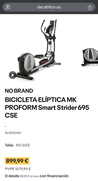Bicicleta Elíptica ProForm plegable