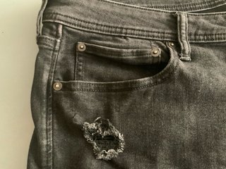 Jack & Jones Shorts Negros Efecto Desgastado XXL