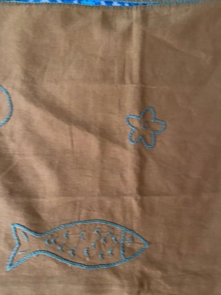 Funda Cojín Zara Home Marrón y Azul