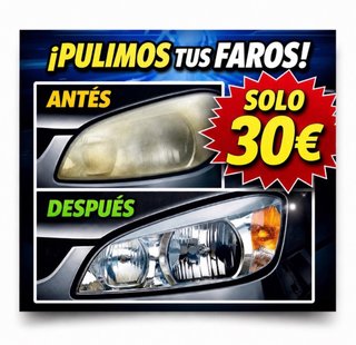 Pulido de faros con polimero.