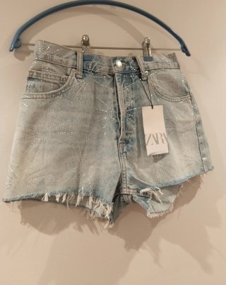 Shorts strass Zara etiqueta