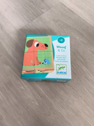 Djeco Cubos de Madera Wouaf & Co