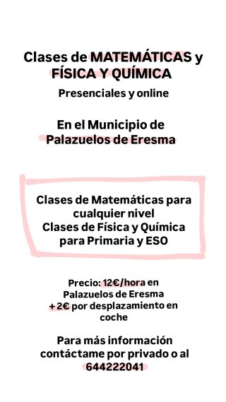 Clases de Matemáticas y Física y Química