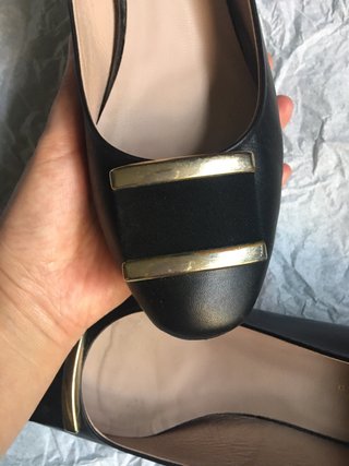 Antea Tacones Negros Cuero Talla 37