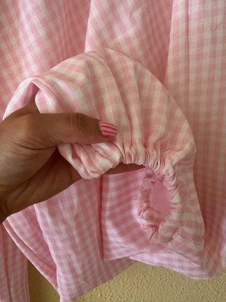 Pantalón cuadros rosa y blanco