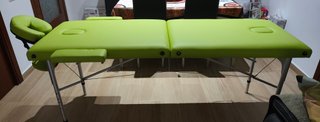 Camilla de masajes plegable verde