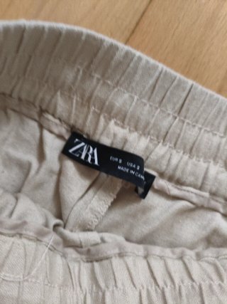 Pantalón balloon Zara Talla S Beige