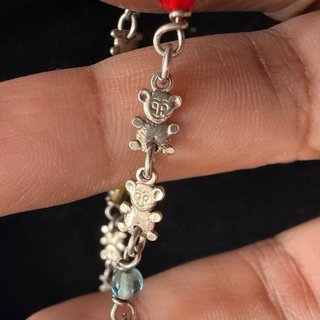 Pulsera Plata 925 Ositos y Cuentas 16,5cm