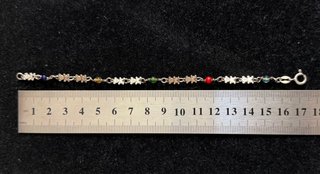 Pulsera Plata 925 Ositos y Cuentas 16,5cm