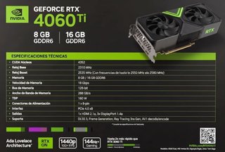 Tarjeta gráfica RTX 4060 Ti 16GB OC Gaming
