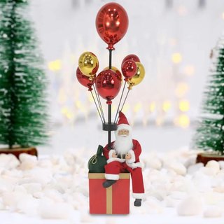 Babbo Natale con Palloncini Rosso e Oro Decorazione Addobbo