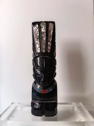 2 Statuette Artigianali Messicane in Ossidiana