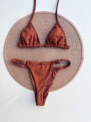 Bikini brasileño marrón disponible en talla S y M