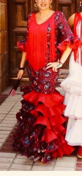 Vestido Flamenca Gitana Rojo