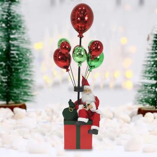 Babbo Natale con Palloncini Rosso e Verde Decorazione