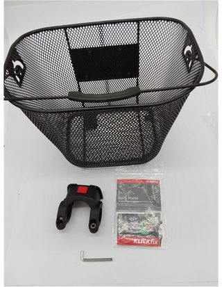 Relaxdays Cesta Bicicleta Delantera Extraíble Fácil y Rápida de Colocar - Acero - Negro - 27 x 34 -5 x 26 cm
