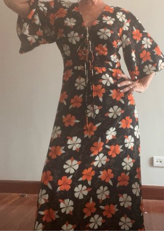 Vestido largo flores S