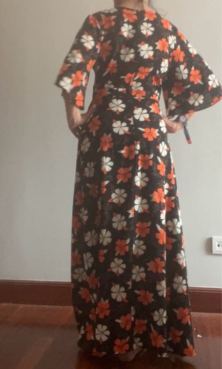 Vestido largo flores S