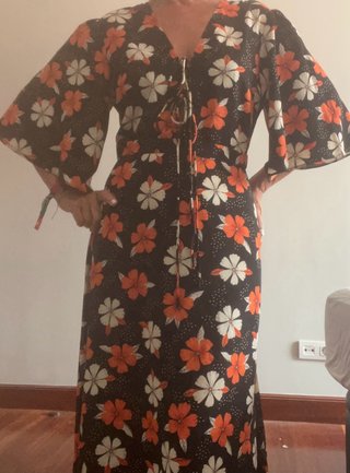 Vestido largo flores S