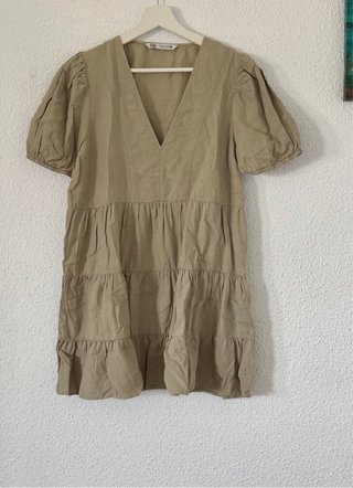 Vestido Zara Beige Talla m