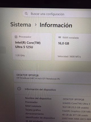 HP Elitebook G11 Plata Nuevo.