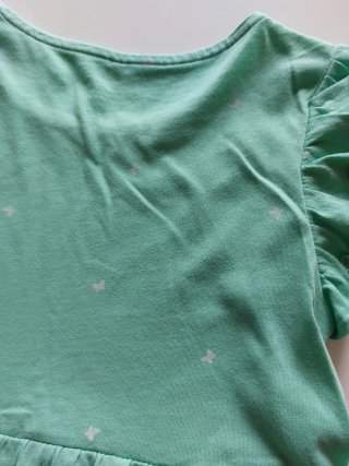 Vestido H&M manga corta verde. Talla 6-8