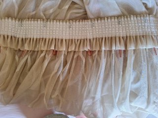 Visillo Beige con Detalle Hojas en caldera