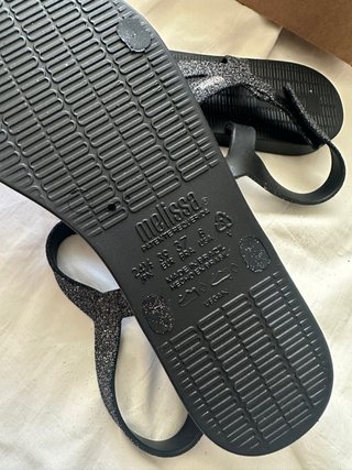 Sandali Melissa glitter nere e argento