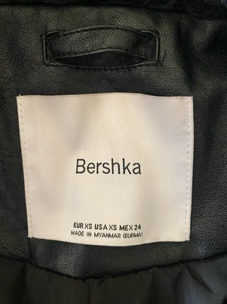Bershka Chaqueta Cuero Negra
