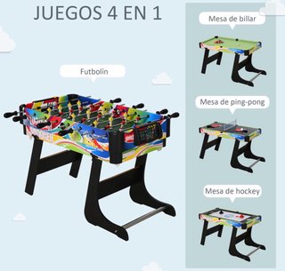Mesa Multijuegos Plegable 4 en 1