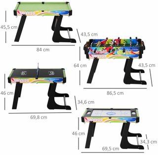 Mesa Multijuegos Plegable 4 en 1