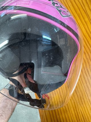 Casco Moto Rosa Infantil
