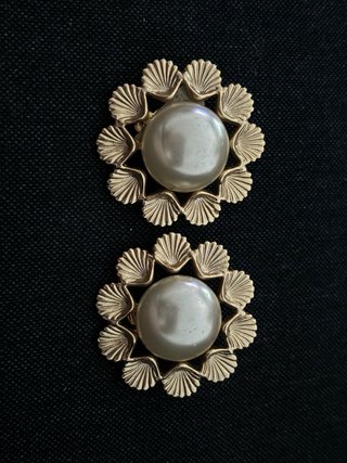 Pendientes Vintage Bañados en Oro Perla