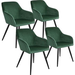 Sedia Marilyn effetto velluto, gambe nere · Metallo · Sedie