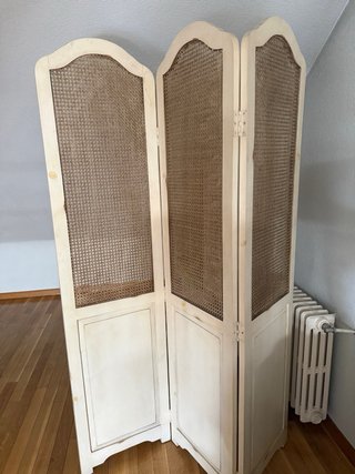 Biombo de 3 paneles con rejilla
