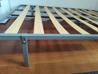 Somier metálico cama de 135cm con lamas de madera