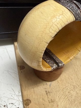 Brazalete antiguo hueso y plata maciza