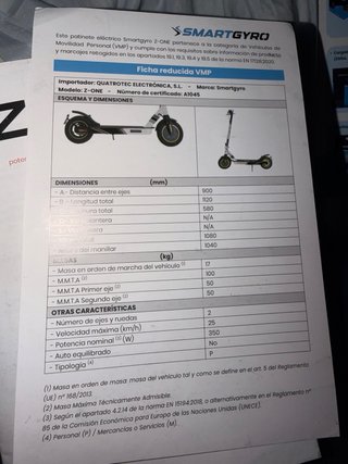 Patinete Eléctrico Smartgyro - Casi Nuevo
