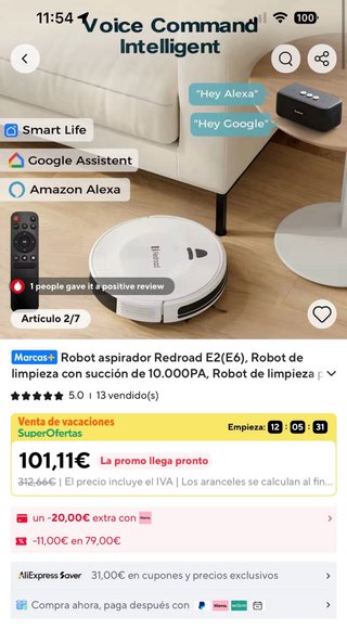 Robot Aspirador Redroad E6