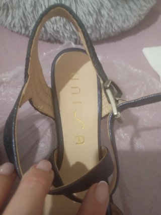Sandalias Unisa Plataforma Gris/Plata