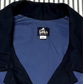 Camisa Lois Vintage Estilo Bowling Azul/Negro